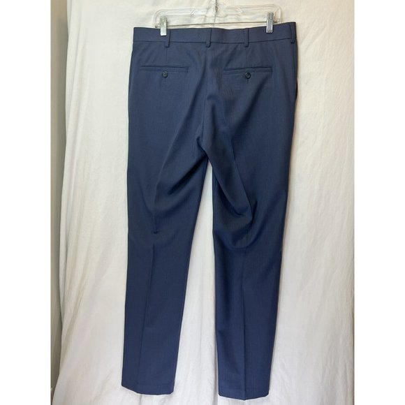 Van Heusen Traveler Slim Fit Blue Flat Front Pants 34 X 32 - Picture 3 of 3